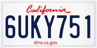 CA license plate 6UKY751