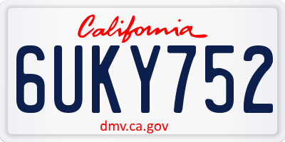 CA license plate 6UKY752