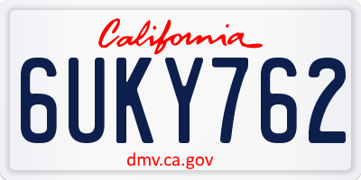 CA license plate 6UKY762