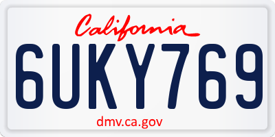 CA license plate 6UKY769