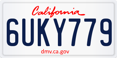 CA license plate 6UKY779