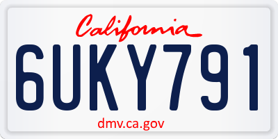 CA license plate 6UKY791