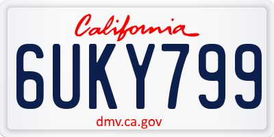 CA license plate 6UKY799