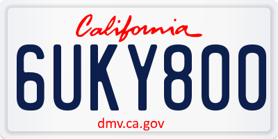 CA license plate 6UKY800