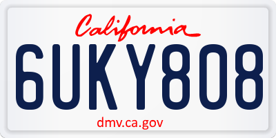 CA license plate 6UKY808