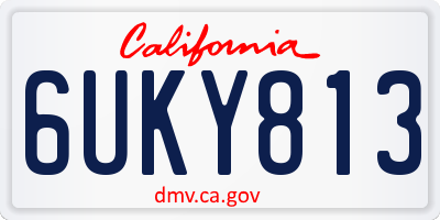 CA license plate 6UKY813