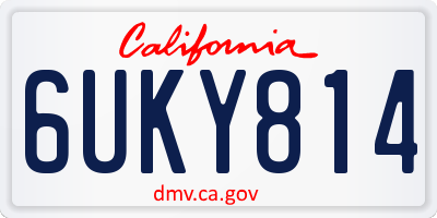 CA license plate 6UKY814