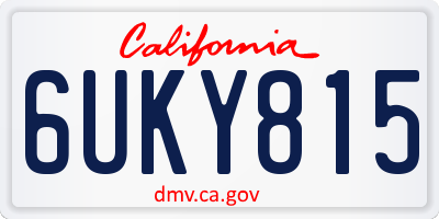 CA license plate 6UKY815