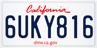 CA license plate 6UKY816