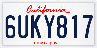 CA license plate 6UKY817