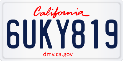CA license plate 6UKY819