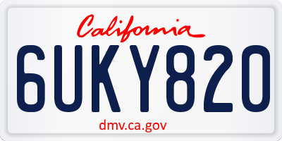 CA license plate 6UKY820