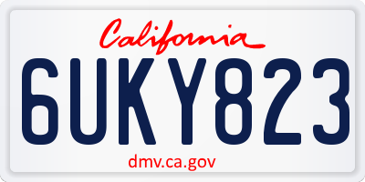 CA license plate 6UKY823