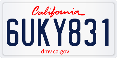 CA license plate 6UKY831