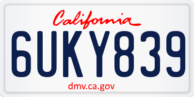 CA license plate 6UKY839