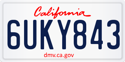CA license plate 6UKY843