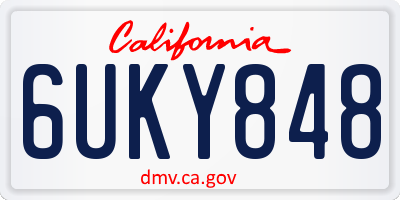 CA license plate 6UKY848