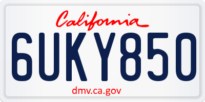 CA license plate 6UKY850