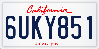 CA license plate 6UKY851