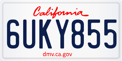 CA license plate 6UKY855