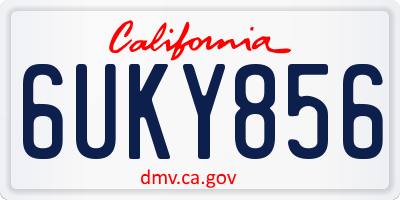 CA license plate 6UKY856