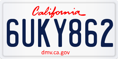 CA license plate 6UKY862
