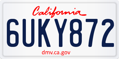 CA license plate 6UKY872