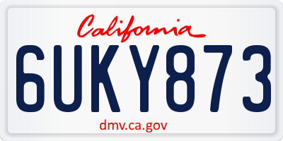 CA license plate 6UKY873