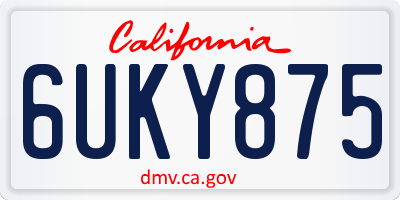 CA license plate 6UKY875