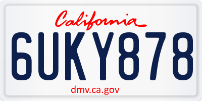 CA license plate 6UKY878