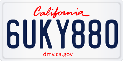 CA license plate 6UKY880