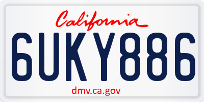 CA license plate 6UKY886