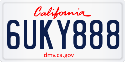 CA license plate 6UKY888