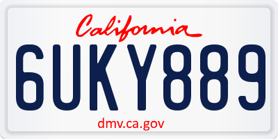 CA license plate 6UKY889