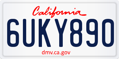 CA license plate 6UKY890