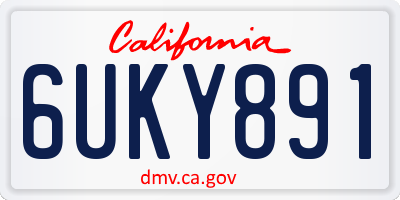 CA license plate 6UKY891