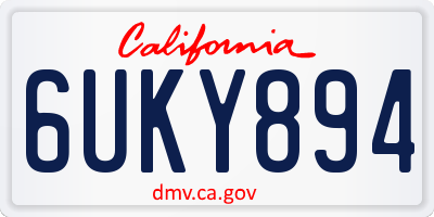 CA license plate 6UKY894