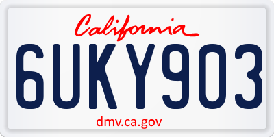 CA license plate 6UKY903