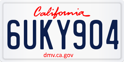 CA license plate 6UKY904