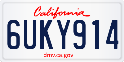 CA license plate 6UKY914