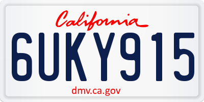 CA license plate 6UKY915