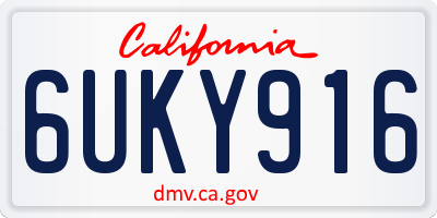 CA license plate 6UKY916