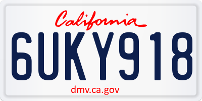 CA license plate 6UKY918