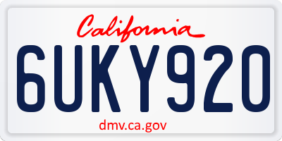 CA license plate 6UKY920