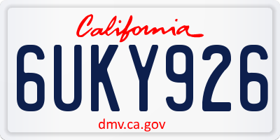 CA license plate 6UKY926