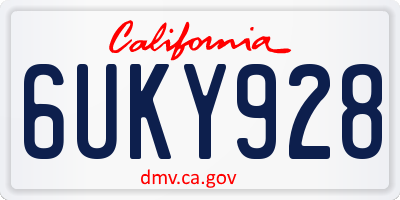 CA license plate 6UKY928