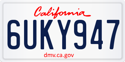 CA license plate 6UKY947