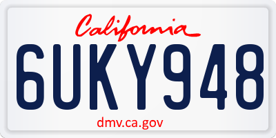 CA license plate 6UKY948