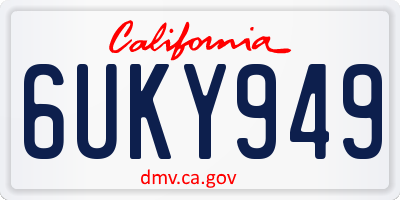 CA license plate 6UKY949