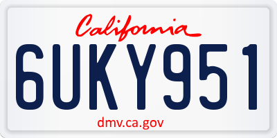 CA license plate 6UKY951